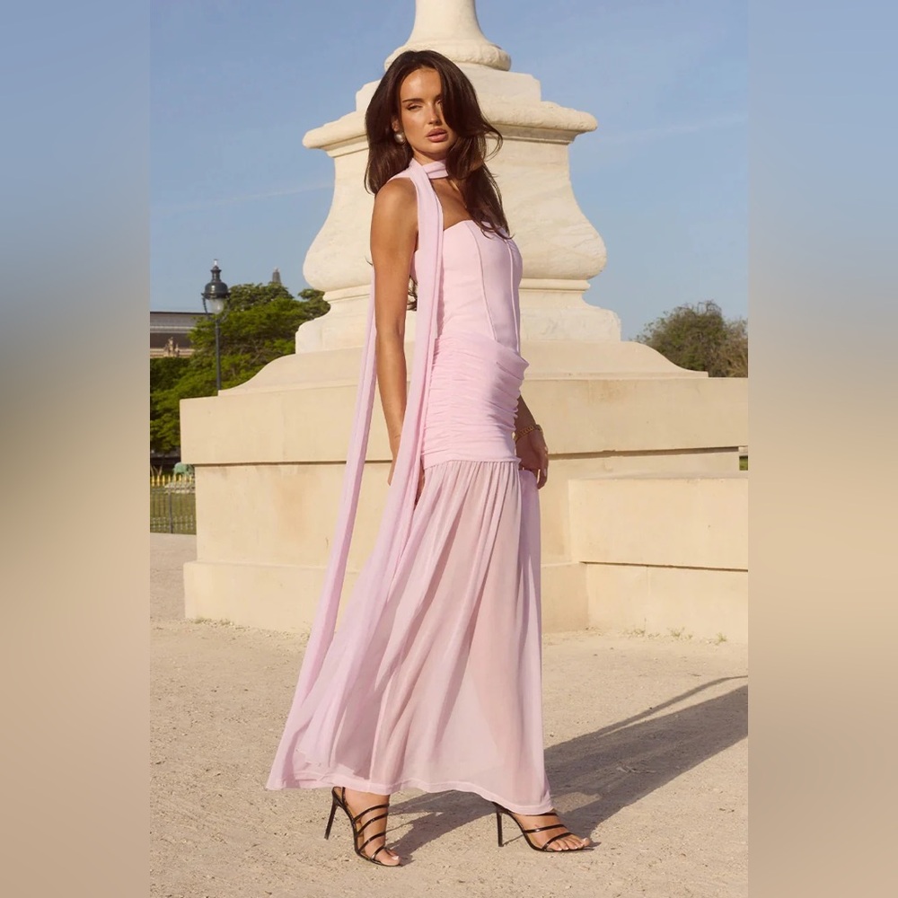 Runaway The Label LILLIE CORSET MAXI DRESS - MUSK SIZE XS